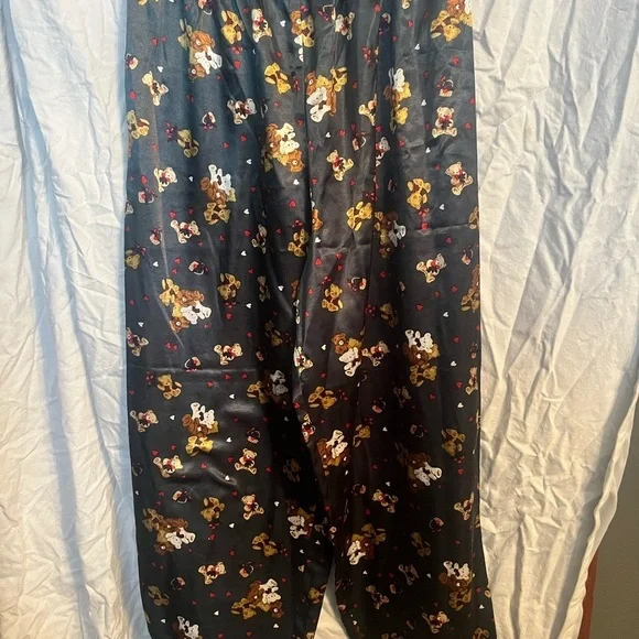 Jenny Buchanan Pajama Set Womens medium teddy bears and hearts forest green - Picture 5 of 8